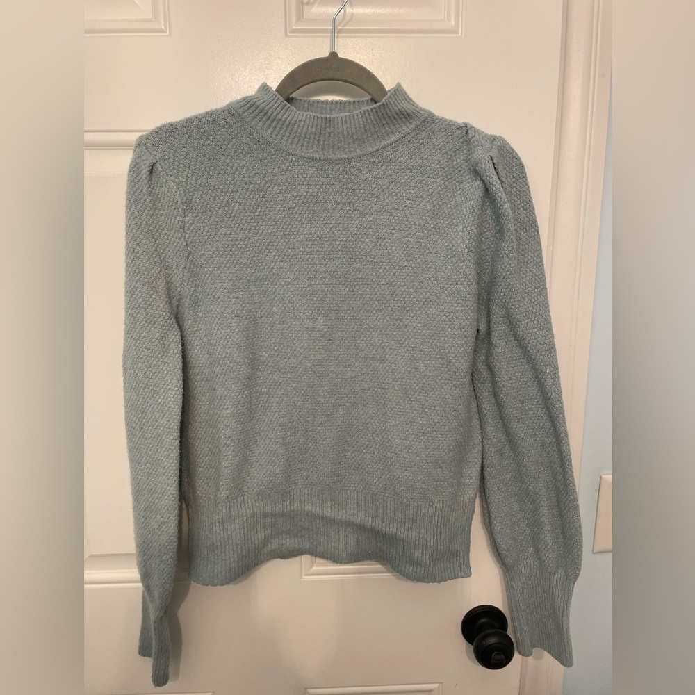 Ocean Blue Bell Sleeve Mid-neck Sweater